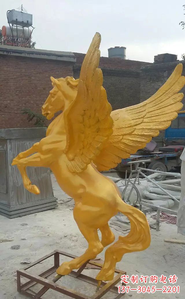 南阳飞马玻璃钢仿铜动物雕塑