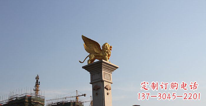 南阳飞狮黄铜室内狮子雕塑