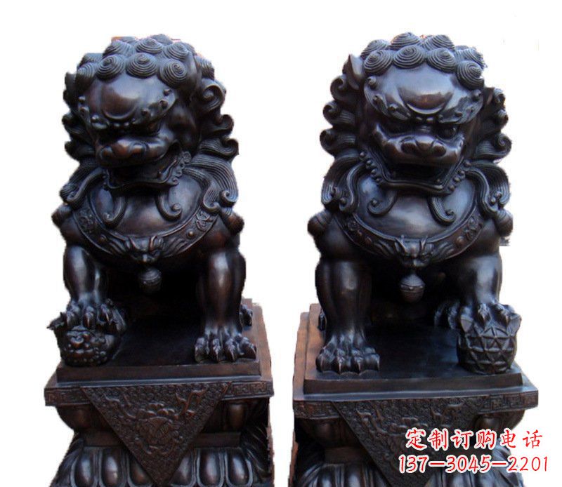 南阳纯铜故宫狮子摆件雕塑