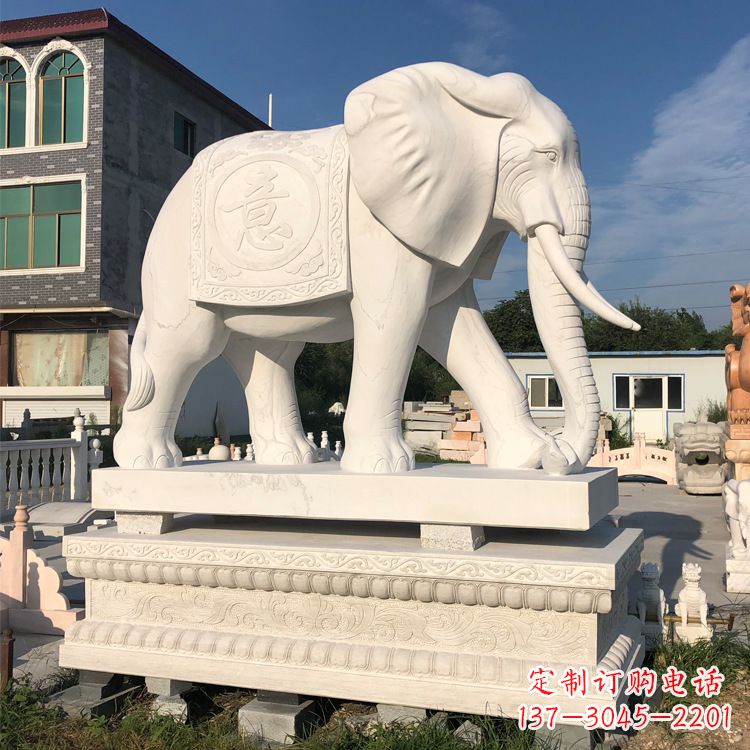南阳精美佛教大象石雕