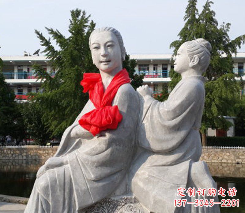南阳爱与温柔——领雕”母亲”石雕景观装饰