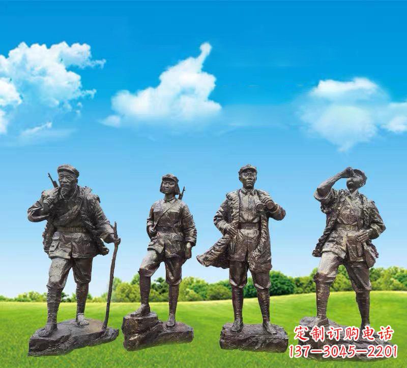 南阳青铜雕刻-八路军战士雕塑