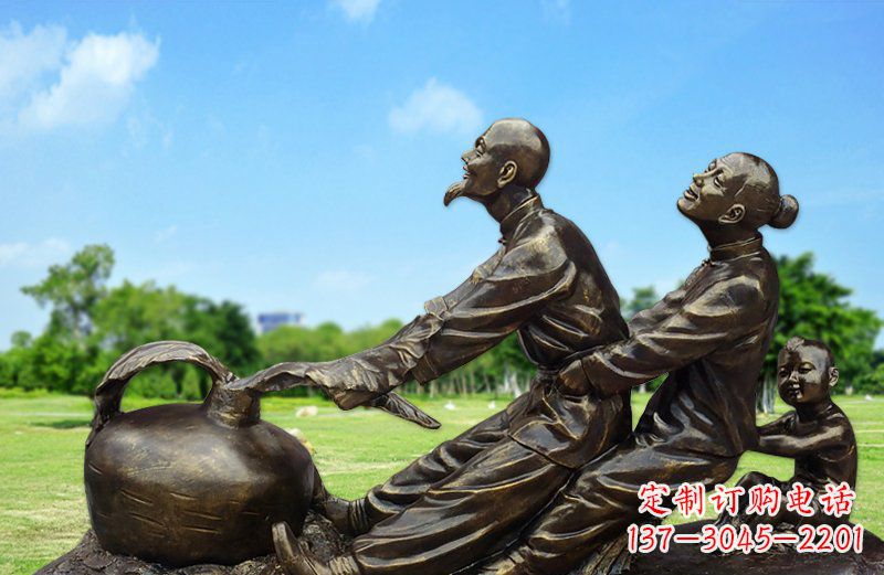 南阳和谐之美,铜雕萝卜雕塑