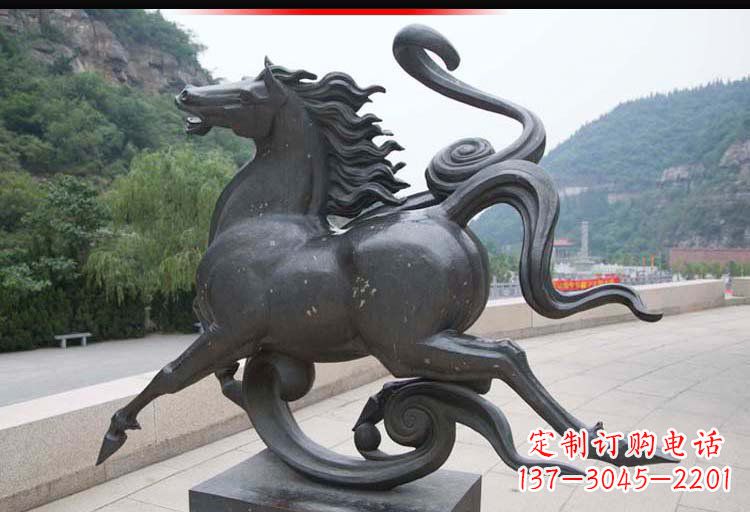 南阳公园奔马铜雕 (2)