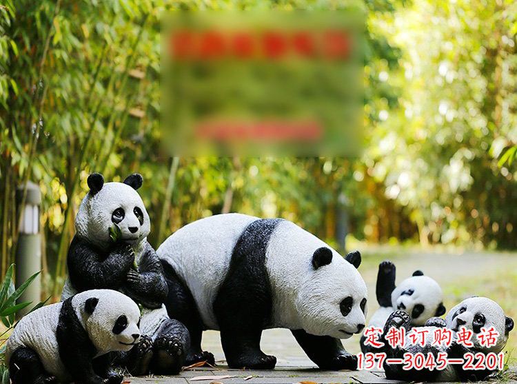 南阳玻璃钢仿真熊猫雕塑