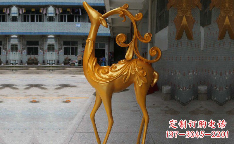 南阳玻璃钢小鹿雕塑,装饰公园美景