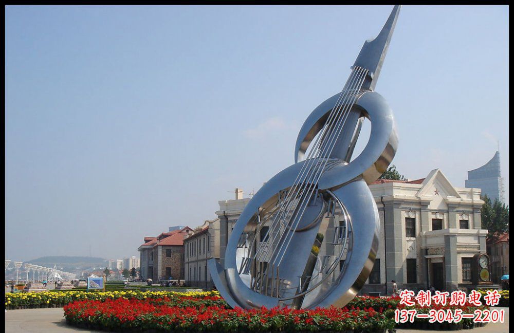 南阳YFZD-001不锈钢抽象大提琴雕塑