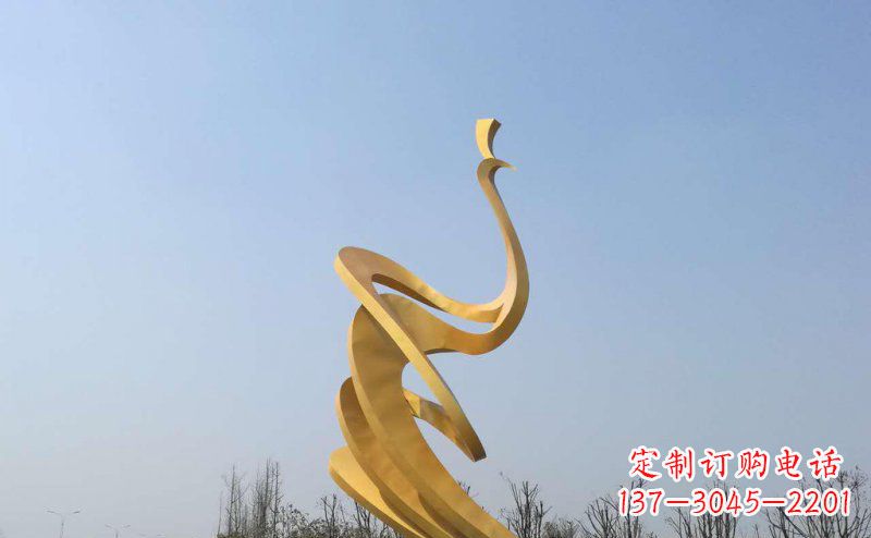 南阳抽象凤凰不锈钢雕塑