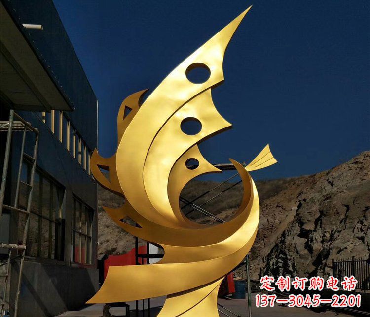 南阳精美不锈钢抽象凤凰景观雕塑