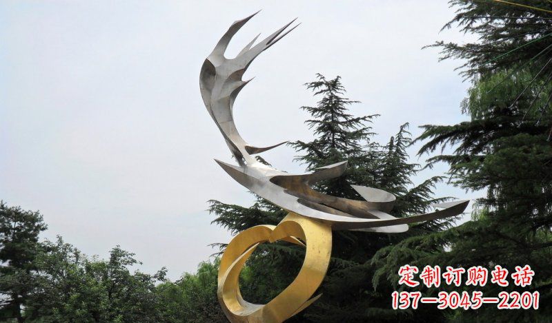 南阳精美雕刻石膏抽象凤凰雕塑