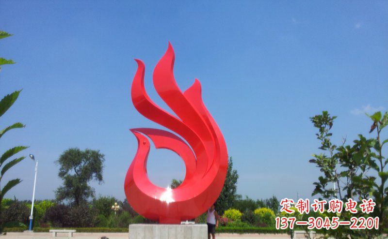 南阳公园不锈钢抽象凤凰景观雕塑