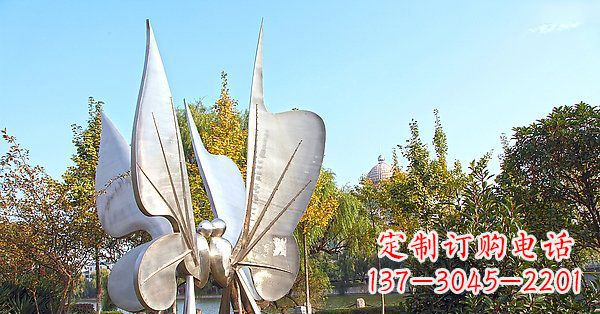 南阳英伦风格精致不锈钢抽象蝴蝶雕塑