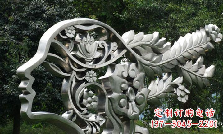 南阳美丽如梦不锈钢美女雕塑