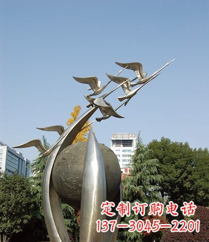 南阳唯美 大雁不锈钢雕塑