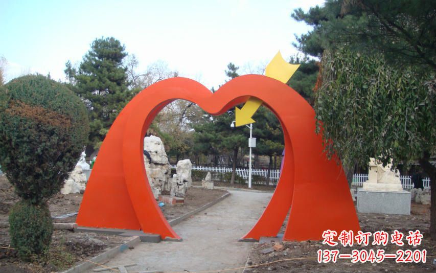 南阳高雅大气的不锈钢拱门雕塑