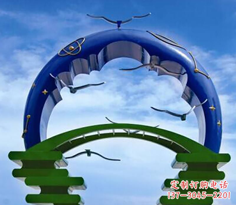 南阳不锈钢帝王拱景观雕塑