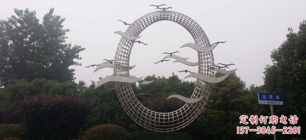 南阳优雅风采,质感之美,赏心悦目的不锈钢海鸥雕塑