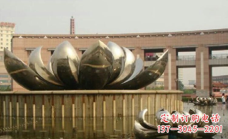 南阳廊中领雕塑优质的不锈钢荷花雕塑
