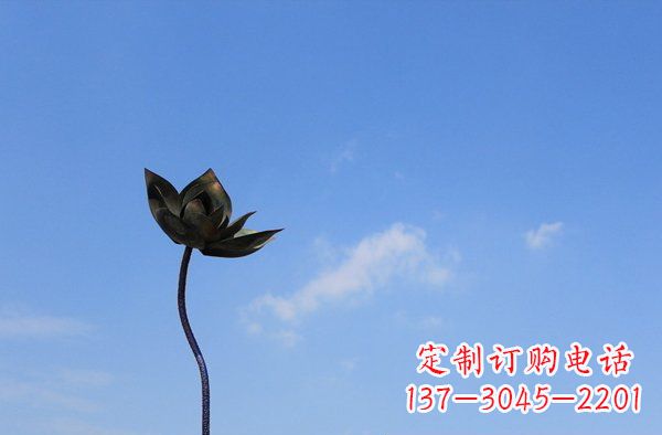 南阳公园不锈钢荷花雕塑
