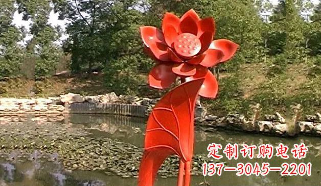 南阳精美不锈钢荷花雕塑