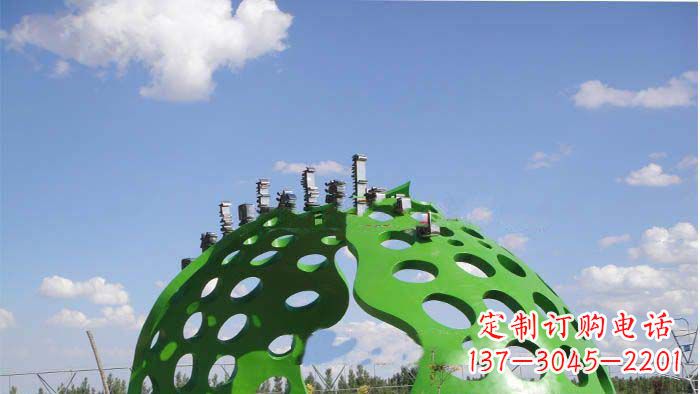 南阳约克公园不锈钢镂空半圆拱门雕塑