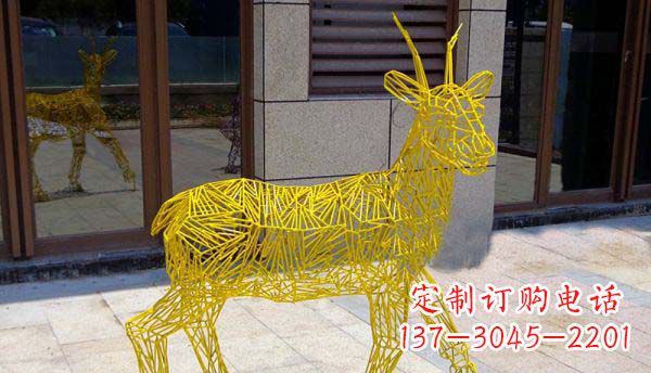 南阳梦幻般的不锈钢小鹿大理石塑像