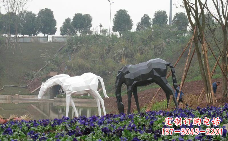 南阳盛世之美,精美不锈钢动物雕塑