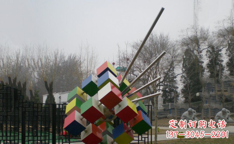 南阳不锈钢魔方雕塑,玩转您的公园
