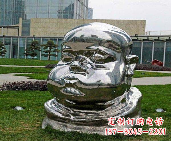 南阳儿童不锈钢头像雕塑