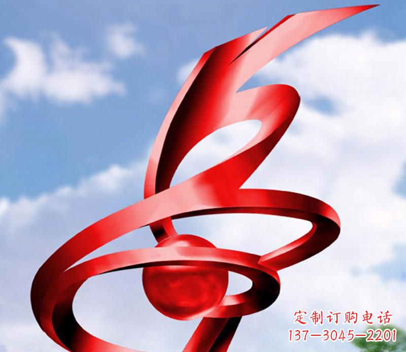 南阳公园装饰不锈钢指环雕塑
