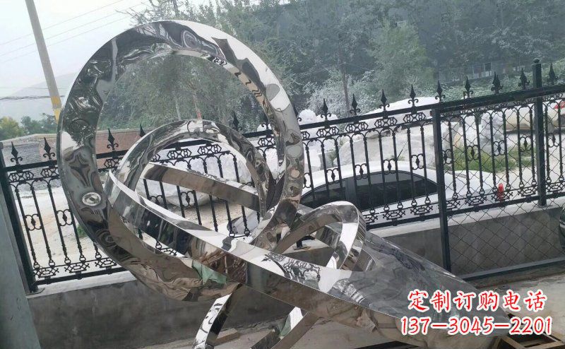 南阳公园拼接圆环景观不锈钢雕塑