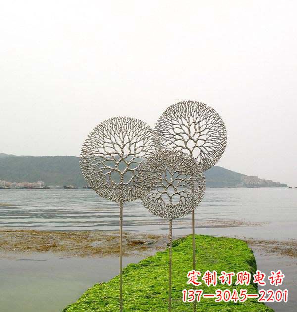南阳公园不锈钢蒲公英造型雕塑
