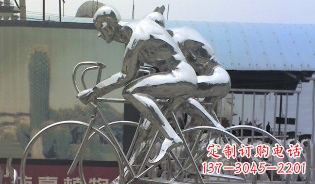 南阳不锈钢骑行自行车雕塑