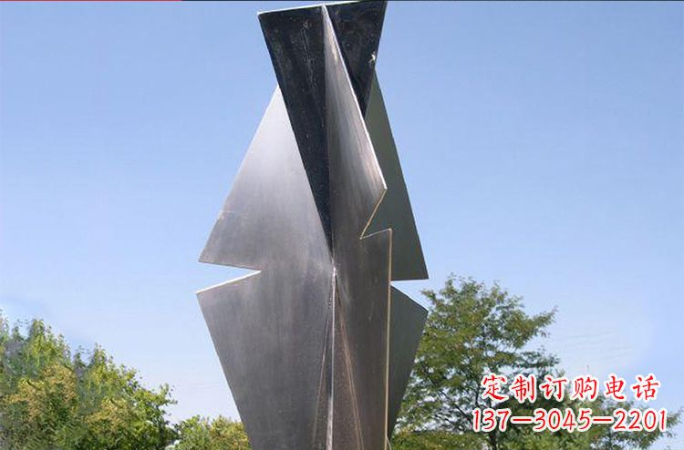 南阳不锈钢树叶雕塑更新公园景观