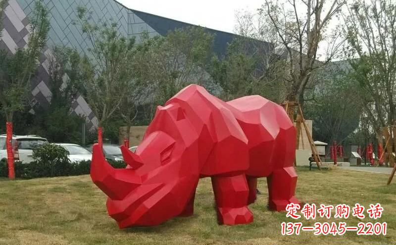 南阳摩洛哥高端不锈钢犀牛雕塑