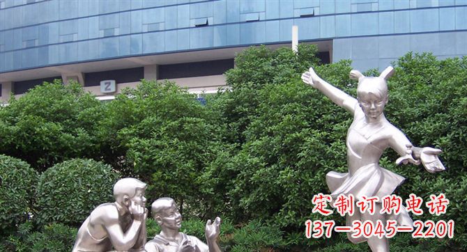 南阳优质不锈钢学生人物雕塑