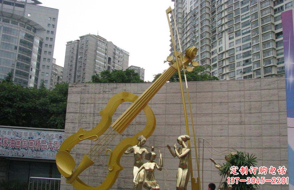 南阳不锈钢演奏大提琴雕塑