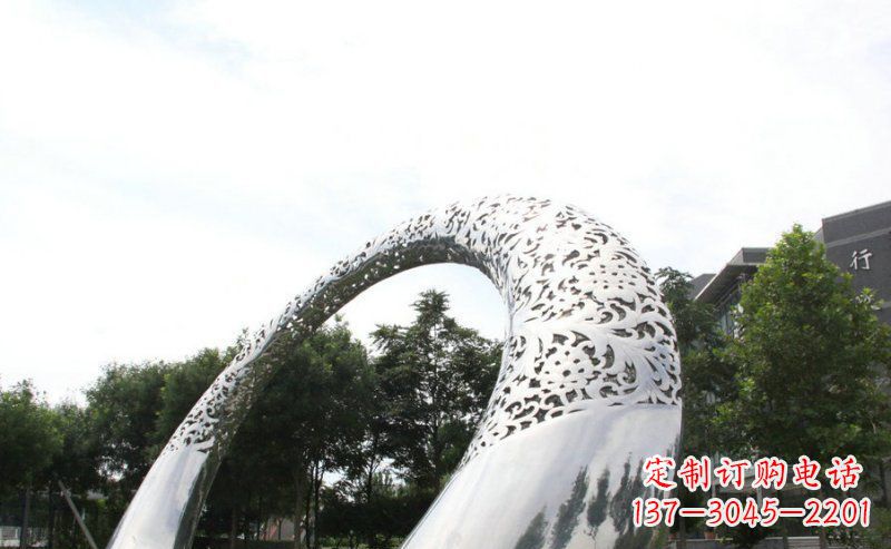 南阳优雅定制不锈钢圆形拱门雕塑