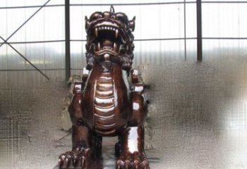 南阳来自古老文化的獬豸铜雕