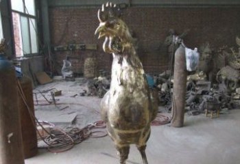 南阳雕刻公鸡铜雕，铸就艺术之美