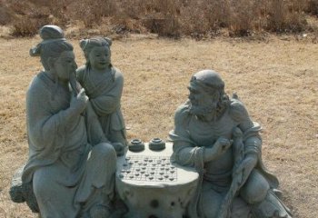南阳八仙下棋铜雕塑