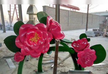 南阳中领雕塑花朵般精美的不锈钢牡丹雕塑