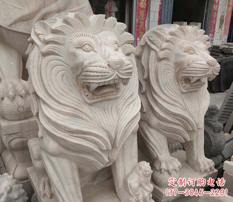 南阳西洋狮石雕动物雕塑