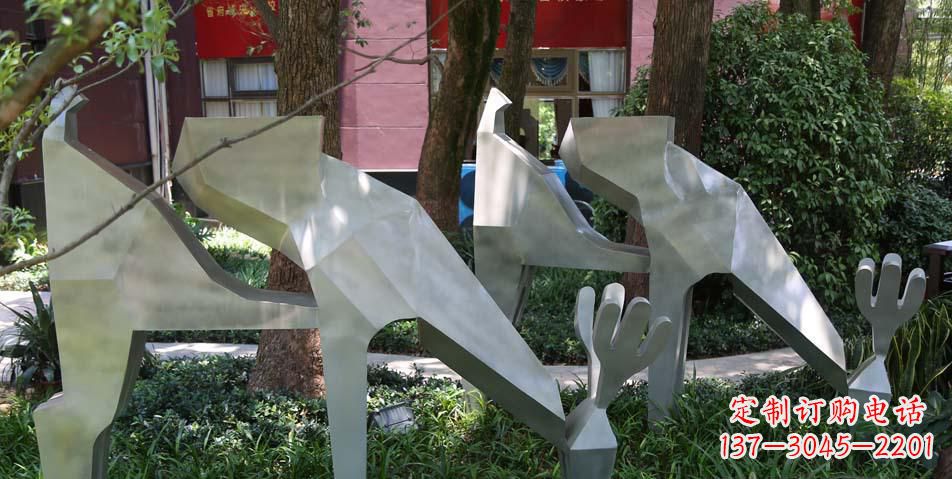 南阳精美雕塑梅花鹿几何古典雕塑