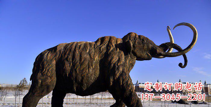 南阳公园抽象大象动物铜雕 (2)