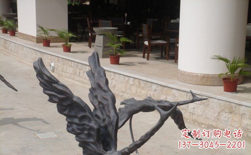 南阳公园抽象大雁动物铜雕