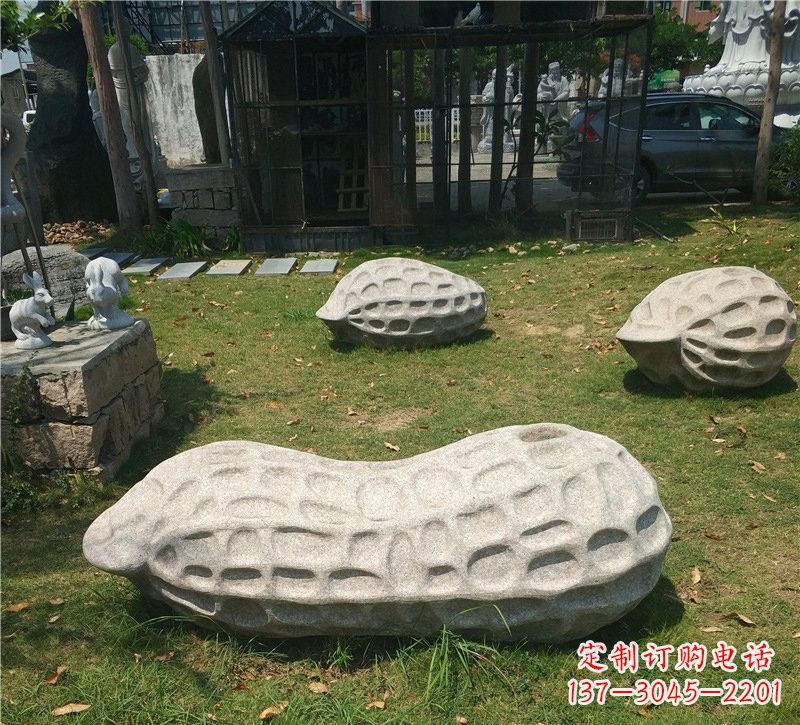 南阳精美大理石花生雕塑