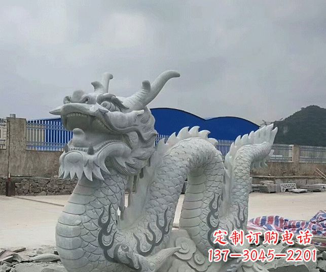 南阳公园大理石生肖龙景观石雕 (2)