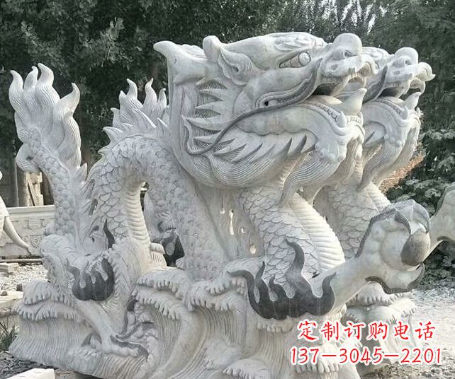 南阳公园大理石生肖龙景观石雕