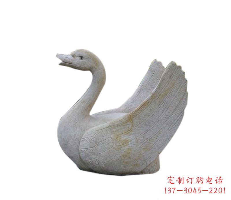 南阳公园大理石天鹅喷泉景观石雕